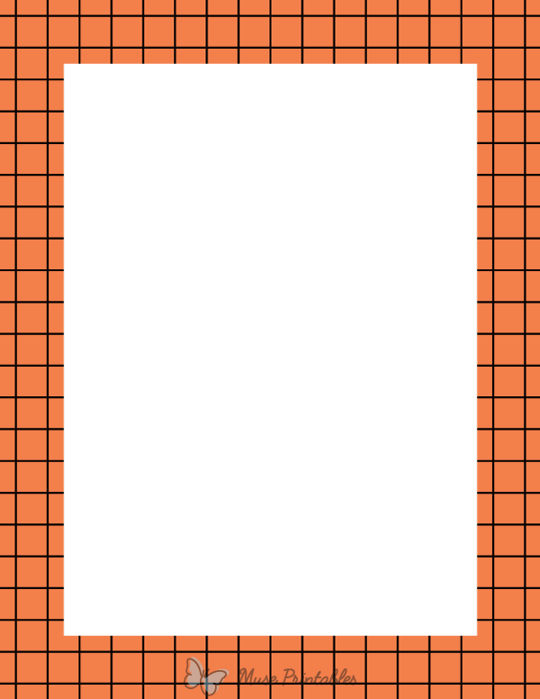 Black and Orange Graph Check Border