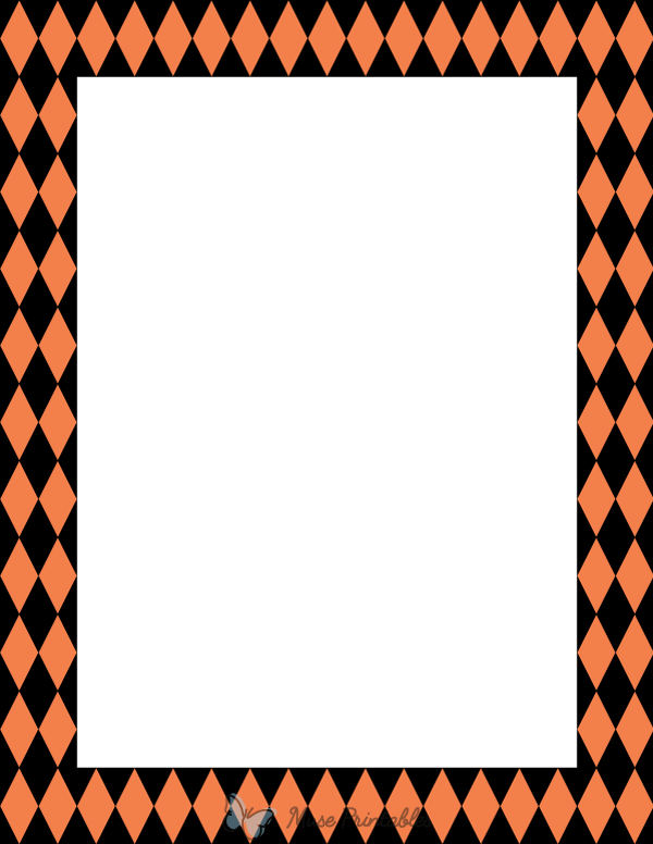 Black and Orange Harlequin Border