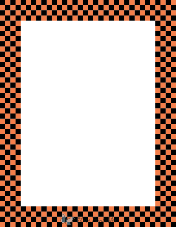 Black and Orange Mini Checkered Border