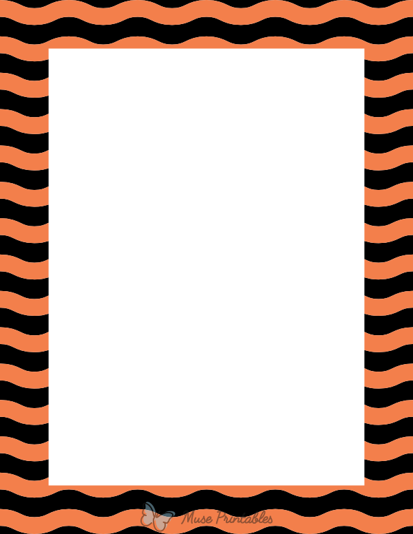Black and Orange Wavy Stripe Border