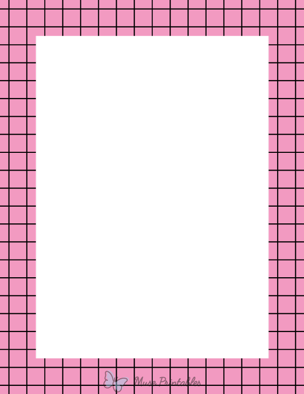 Black and Pink Graph Check Border