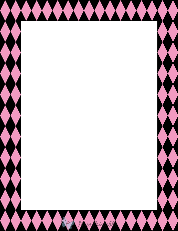 Black and Pink Harlequin Border