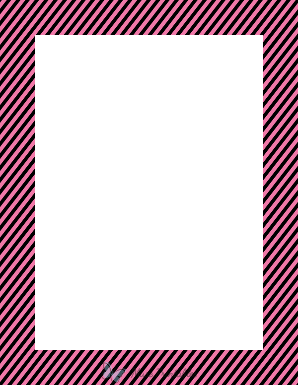 Black And Pink Mini Diagonal Striped Border