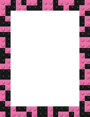 Black and Pink Toy Block Border