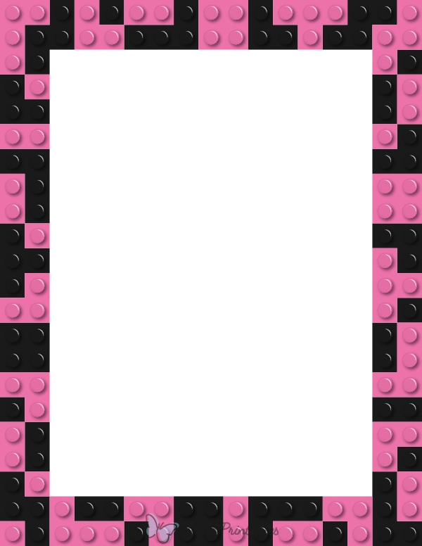 Black and Pink Toy Block Border