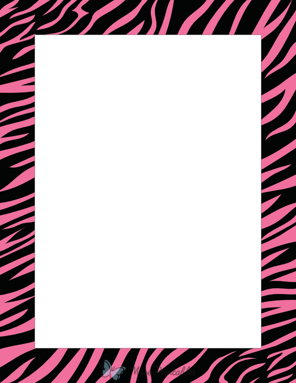 Black And Pink Zebra Print Border
