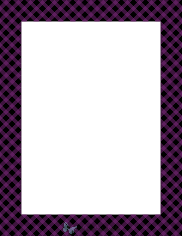 Black And Purple Diagonal Gingham Border