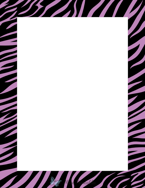 Black And Purple Zebra Print Border