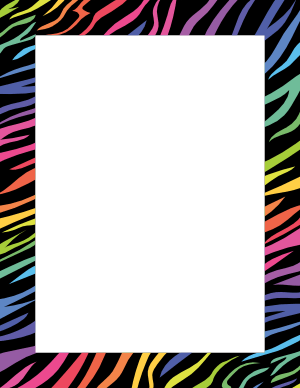 Black And Rainbow Zebra Print Border