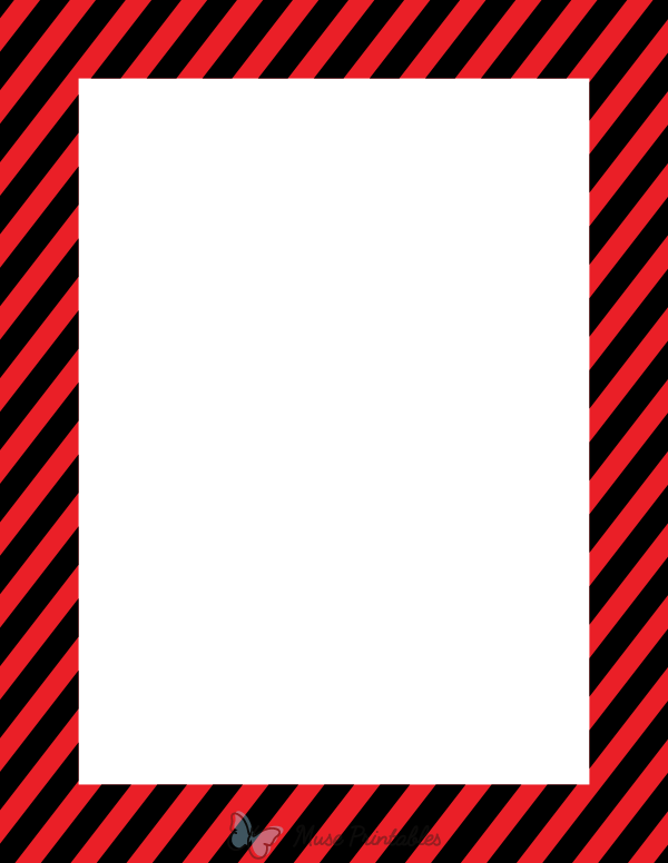 Black And Red Diagonal Striped Border