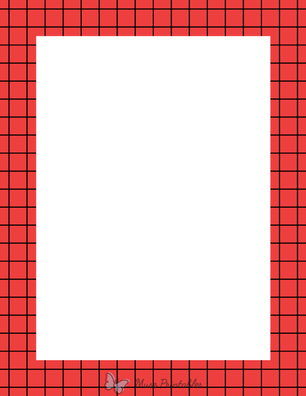 Black and Red Graph Check Border