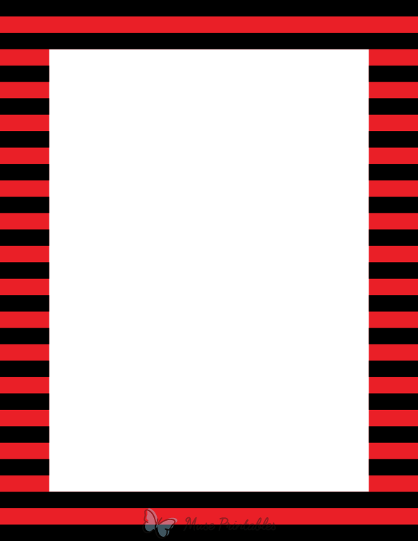 Black And Red Horizontal Striped Border