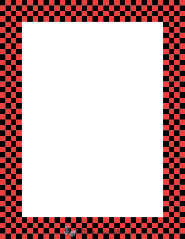 Black and Red Mini Checkered Border