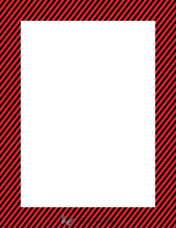 Black And Red Mini Diagonal Striped Border