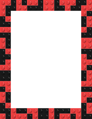 Black and Red Toy Block Border