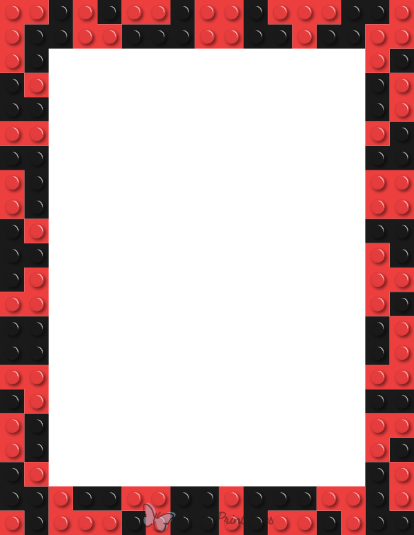 Black and Red Toy Block Border