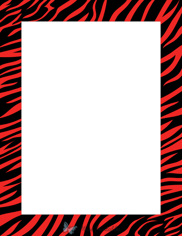 Black And Red Zebra Print Border