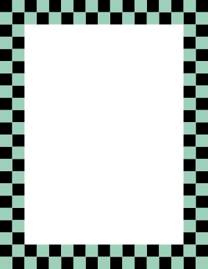 Black and Seafoam Green Checkered Border