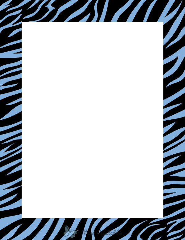 Black And Sky Blue Zebra Print Border