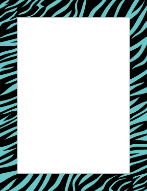 Black And Turquoise Zebra Print Border
