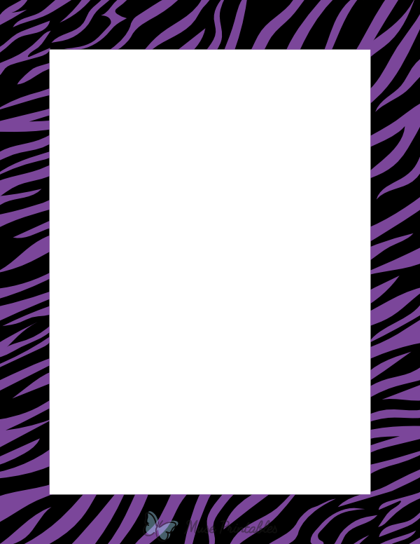 Black And Violet Zebra Print Border