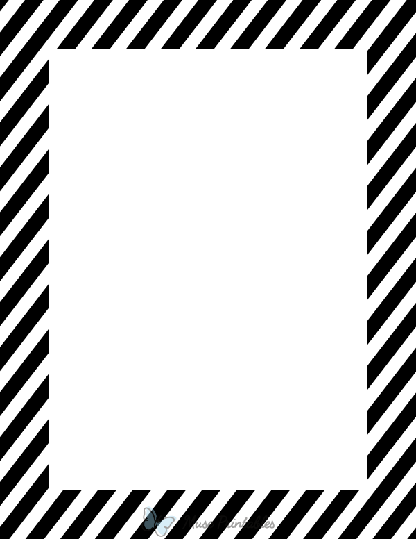 Black And White Diagonal Striped Border