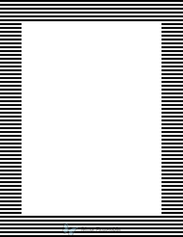 Black And White Mini Horizontal Striped Border
