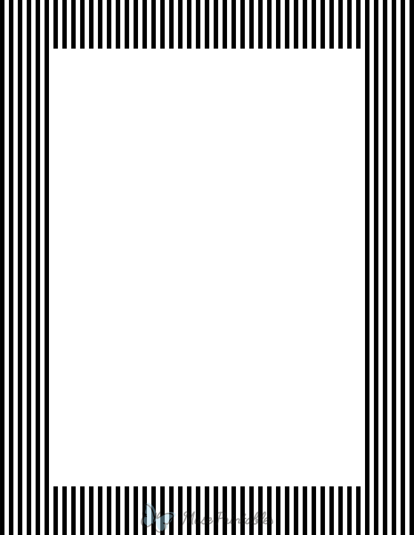 Black And White Mini Vertical Striped Border