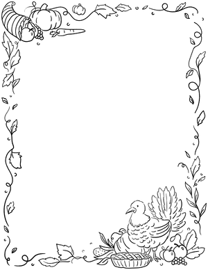 Black and White Thanksgiving Border