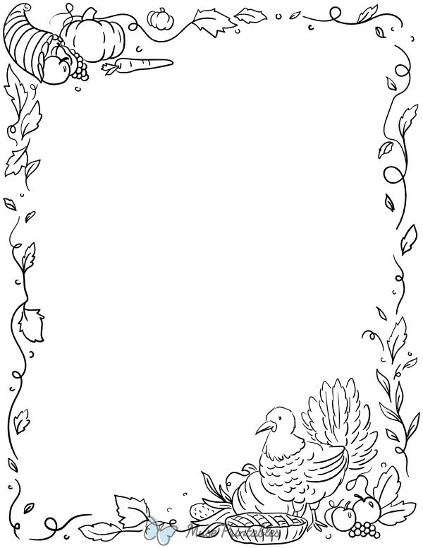 Black and White Thanksgiving Border