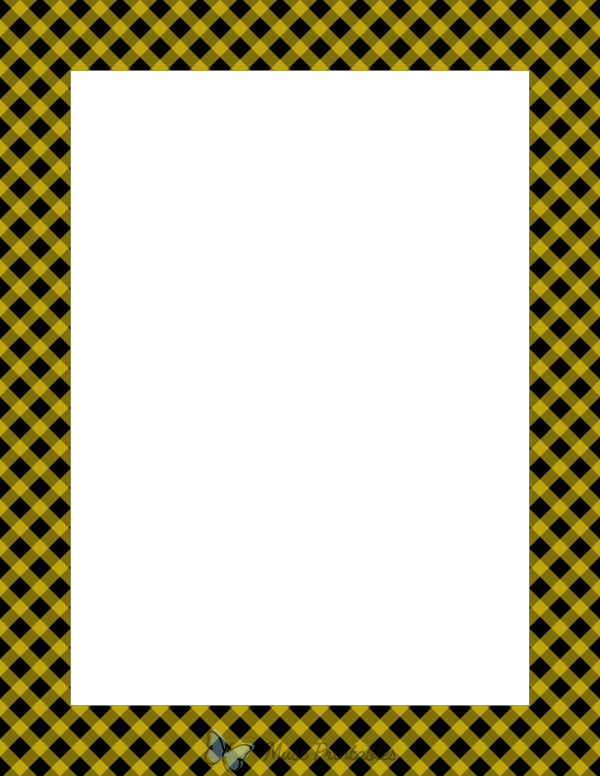 Black And Yellow Diagonal Gingham Border