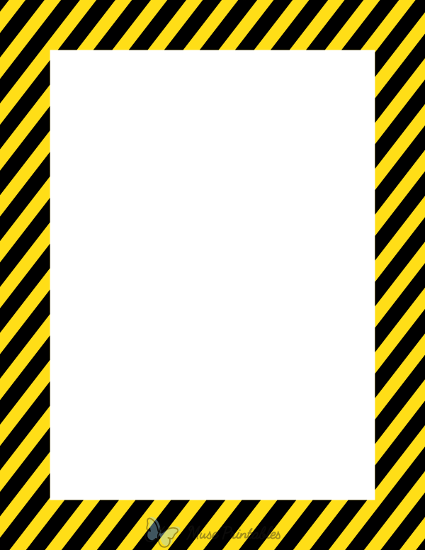 Black And Yellow Diagonal Striped Border