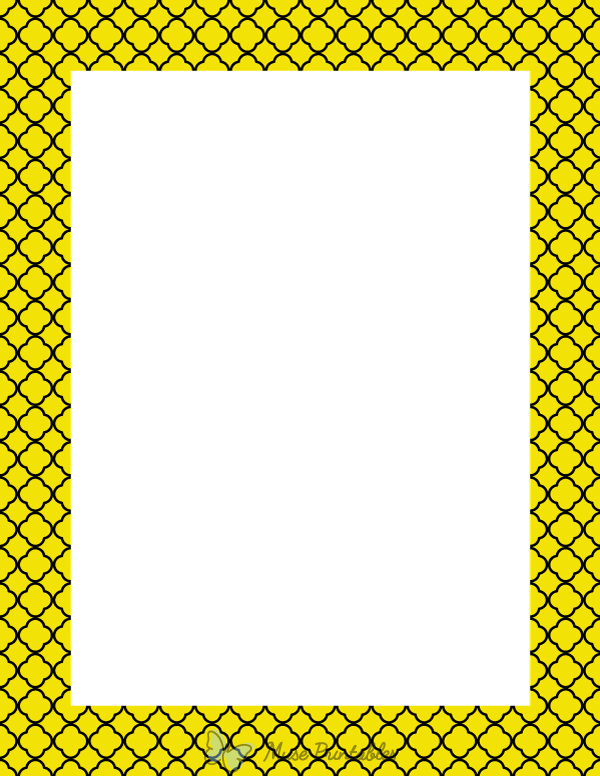 Black and Yellow Quatrefoil Border