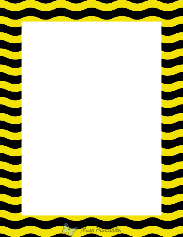 Black and Yellow Wavy Stripe Border