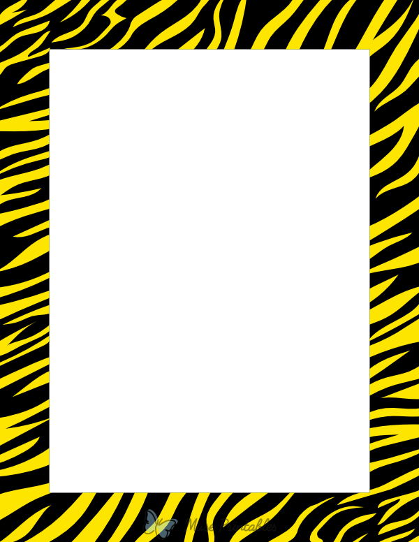 Black And Yellow Zebra Print Border