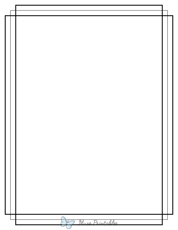 Printable Black Minimalist Line Page Border