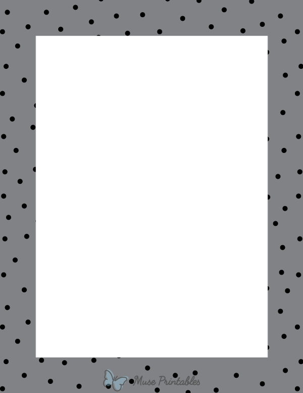 Black on Gray Random Mini Polka Dot Border