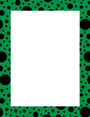 Black on Green Random Polka Dot Border