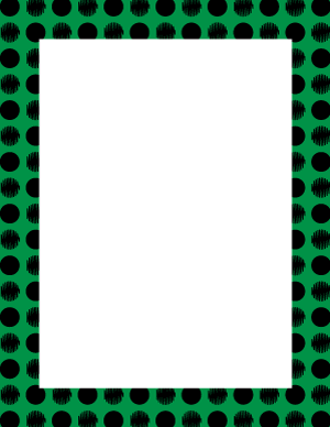 Black on Green Scribble Polka Dot Border