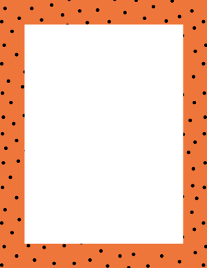 Black on Orange Random Mini Polka Dot Border