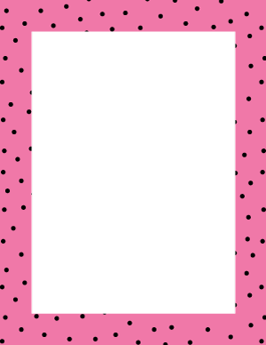 Black on Pink Random Mini Polka Dot Border