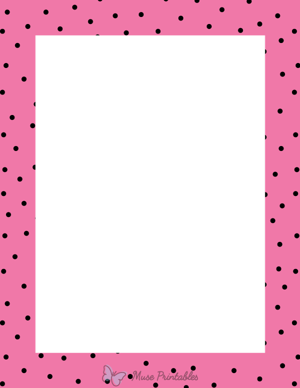 Black on Pink Random Mini Polka Dot Border