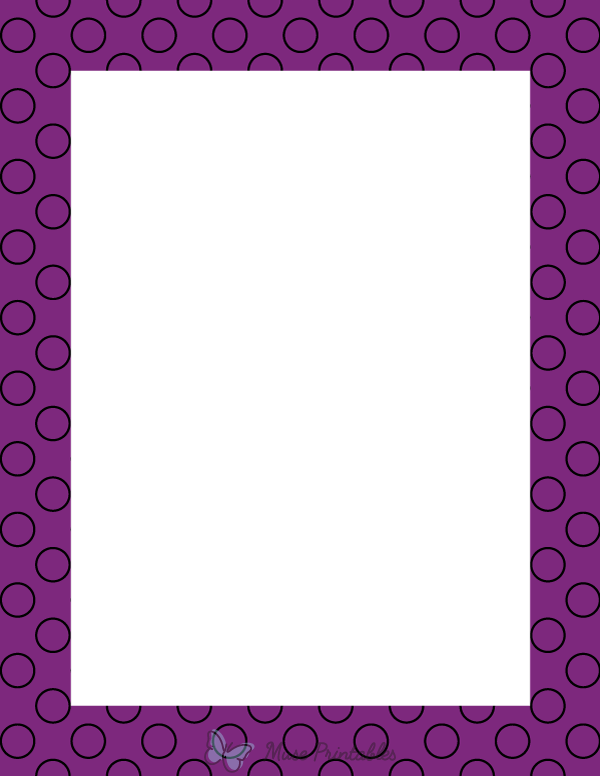 Black on Purple Circle Polka Dot Border