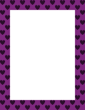 Black On Purple Heart Scribble Border