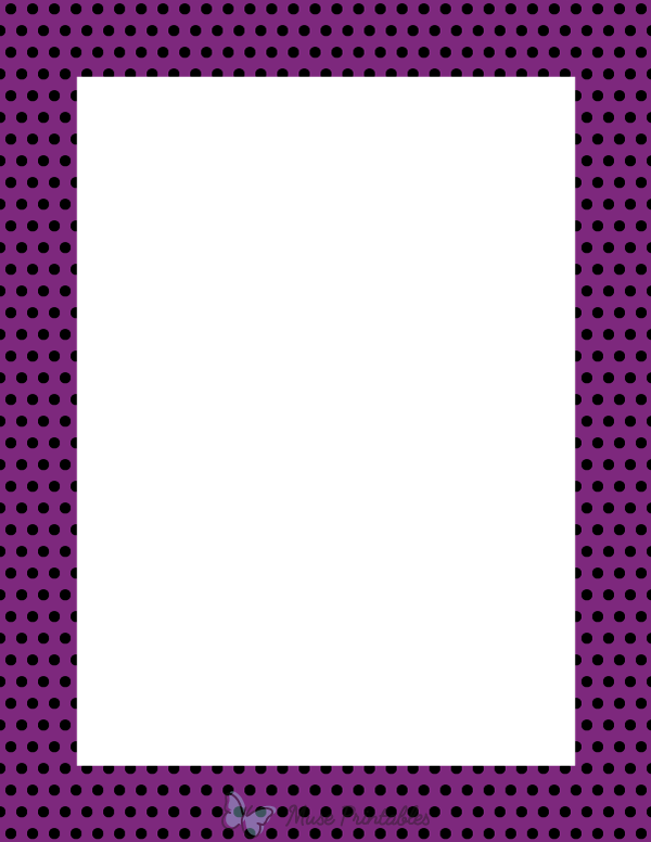 Black on Purple Mini Polka Dot Border