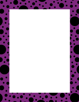Black on Purple Random Polka Dot Border