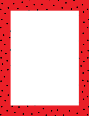 Black on Red Random Mini Polka Dot Border