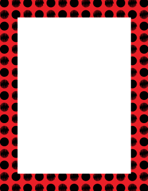 Black on Red Scribble Polka Dot Border
