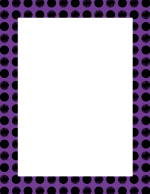 Black on Violet Scribble Polka Dot Border