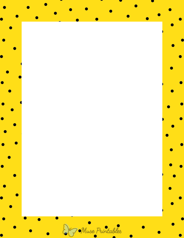 Black on Yellow Random Mini Polka Dot Border